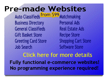 Pre-made websites from $99!  Click here for more details.